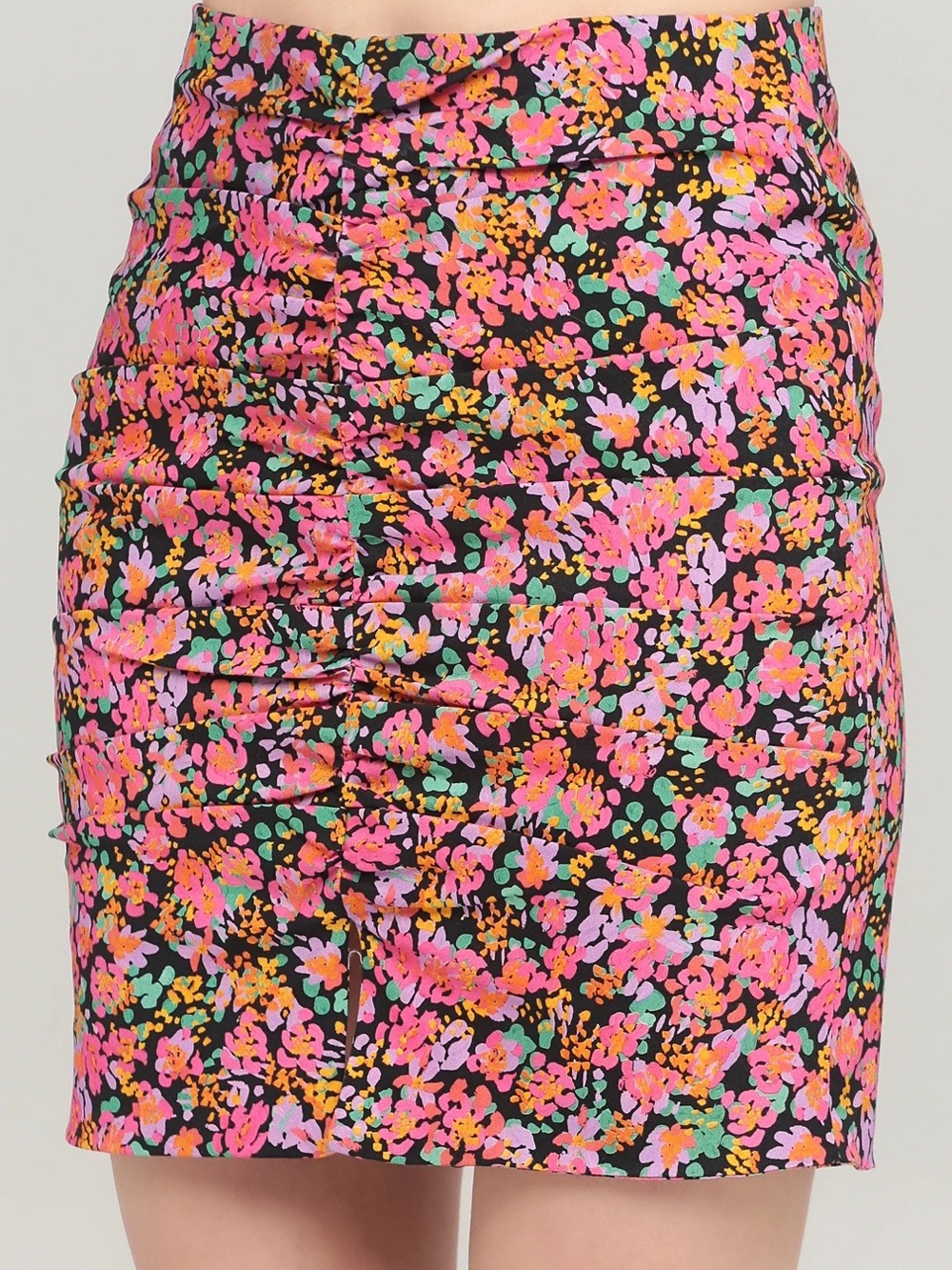New Zara Floral Pencil Skirt with Front Slit